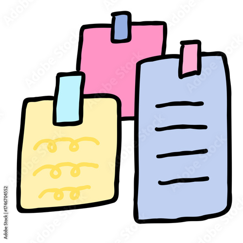 Pastel sticky notes icon – cute minimal memo pad and study planner illustration