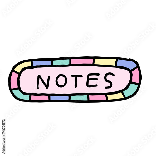 Pastel “Notes” icon – cute minimal study and planner element