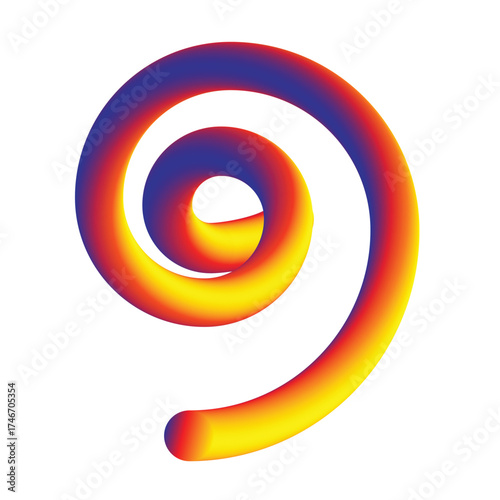 Colorful Spiral Structure – Abstract Gradient Visualization in Blue, Yellow, and Red