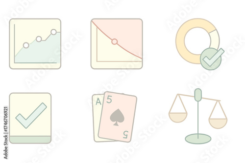 Productivity Tracking Icons. Isometric vector illustration set of productivity tracking: velocity chart, burndown graph, completed