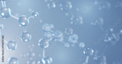 Hydroxycarbamide rotating 3D model of antineoplastic agent, seamless looped video
