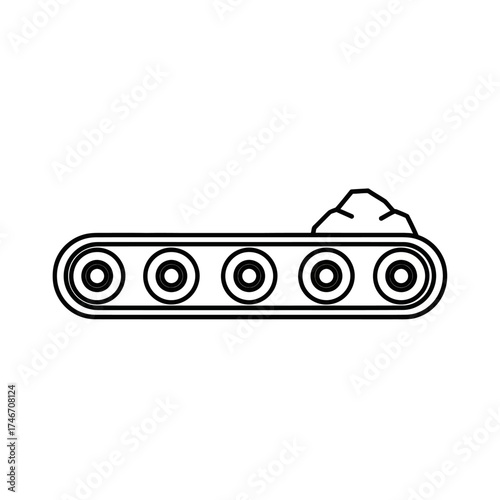 Conveyor belt transporting material in industrial process for production.