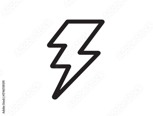 Dynamic lightning illustration in refined minimalist 2D artwork