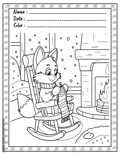 Fluffy Friends Coloring Page & Book for Adults and Kid. High resolution (300 DPI), Ready to print on standard 8.5x11-(A4) inch paper With (No Bleed), Black and White. Vector illustration