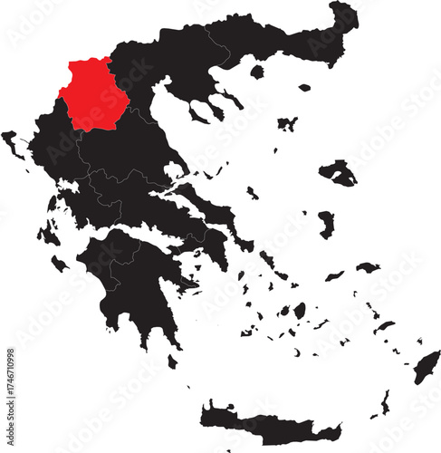 West Macedonia Region on the Map of Greece