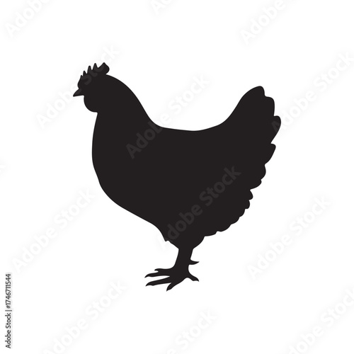 Chicken sillouette logo icon vector.
