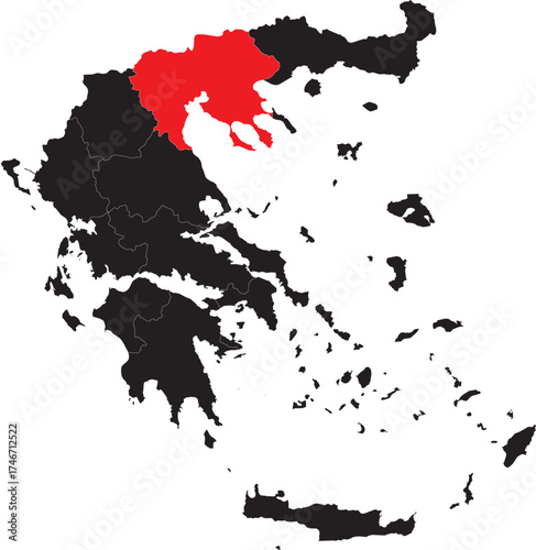 Central Macedonia Region on Map of Greece