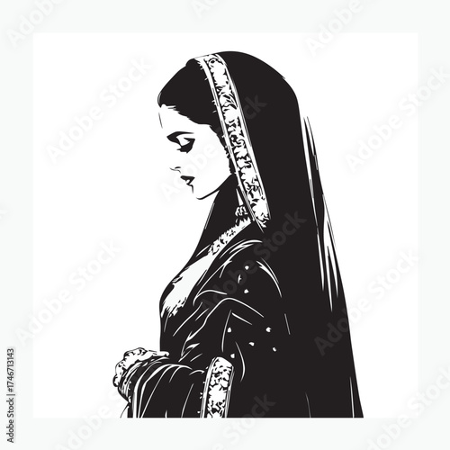 woman in black dress