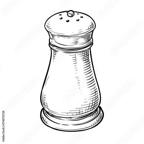 salt and pepper shaker vector hand drawn illustration
