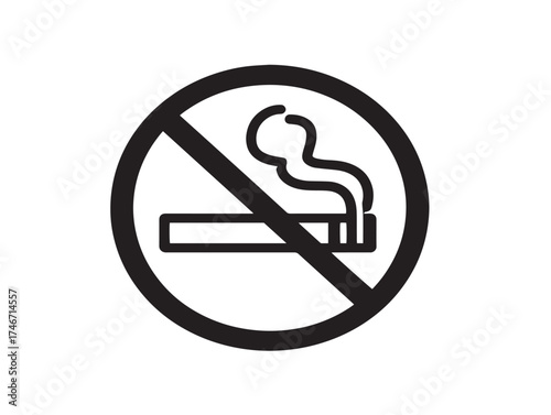 Clean line vector icon of no smoking graphic