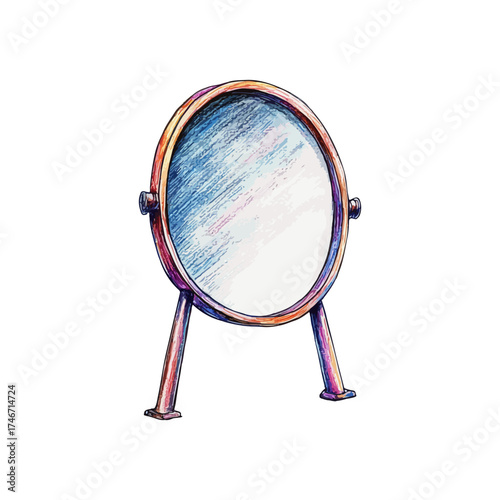 mirror hand drawn illustration