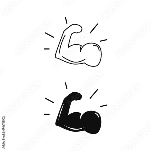 Muscle healthy hand body icon symbol design vector