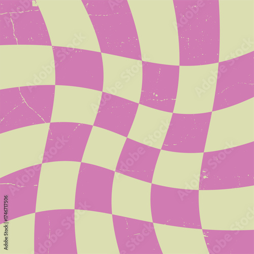  Pink retro checkered background, texture, pattern