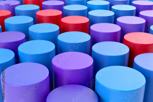 Colorful Cylinders Arrangement