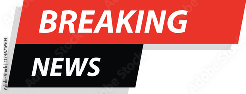 A red and black graphic with the words "Breaking News" in white text.