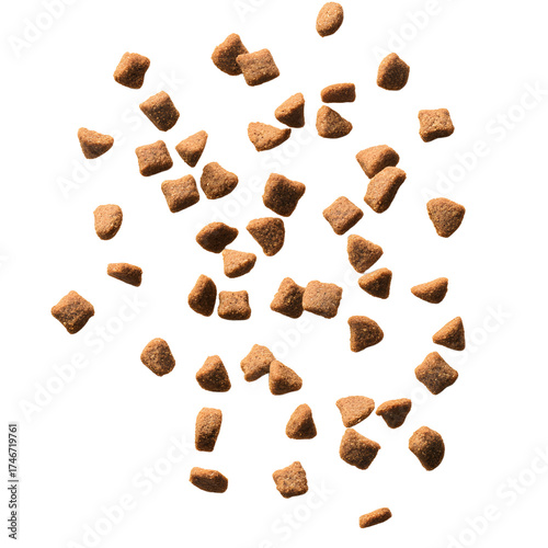 Levitating Dry Pet Food Shapes Showcase Nutrition and Quality in Mid-Air