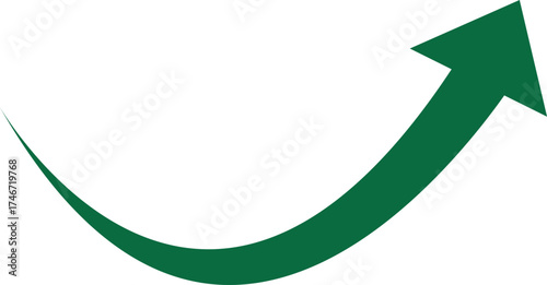 Green arrow showing upward trend and growth