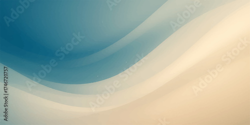 Abstract blue wave pattern over a yellow sandy dune landscape with sea ripples and summer sky