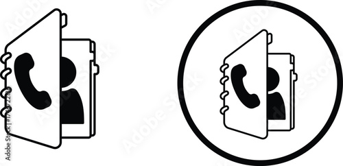 Contact icon set or business card, contact us in line and solid style. Web icons set address, location, number, fax, email, phone,website,location. message, name icon collection, communication contact