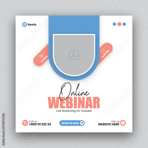 Conference invitation Social Media Post banner or online  webinar social media post design for business