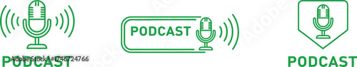 podcast icon vector set for digital media branding streaming platforms and creative marketing projects