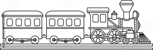 steam engine outline vector for coloring books railway art and vintage train themed design projects