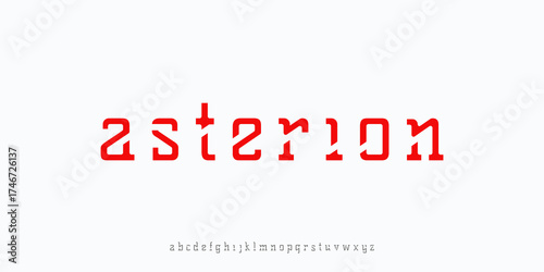 Asterion minimal modern alphabet fonts. Typography technology electronic digital music future creative font. vector illustraion