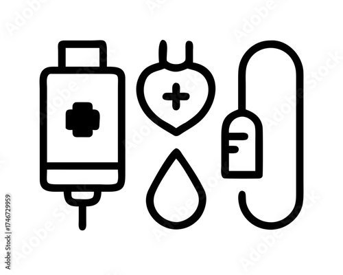 Collection of intravenous therapy icons for design use