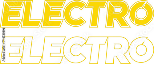 electro typography vector in vibrant yellow for energetic projects and bold creative design concepts