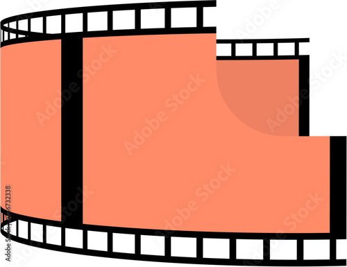 Red Film Strip Negative Vector – Modern Cinema and Photography Design