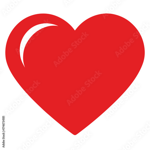 red heart on white background