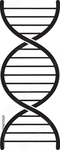 Black and white illustration of aDNA double helix structure Keywords: DNA, helix, double helix
