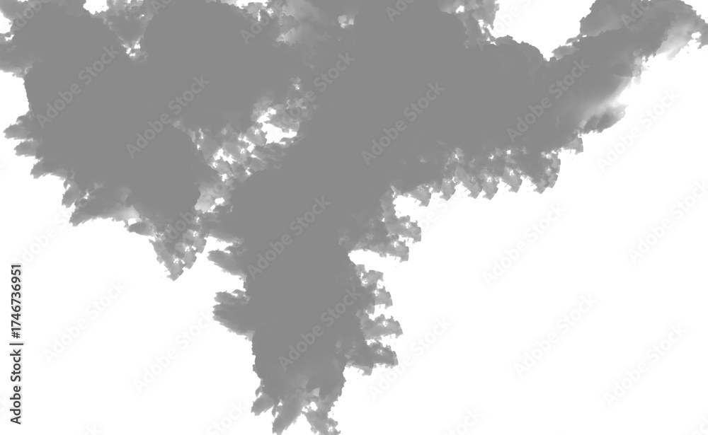 Obraz premium Abstract grey cloud smoke formation with wispy tendrils evoking a mystical atmosphere cloud, smoke,