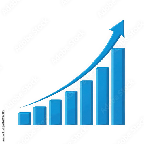 Free Download Blue bar graph with upward trending arrow on black background isolated on a transparent background 1 - GFXLoad