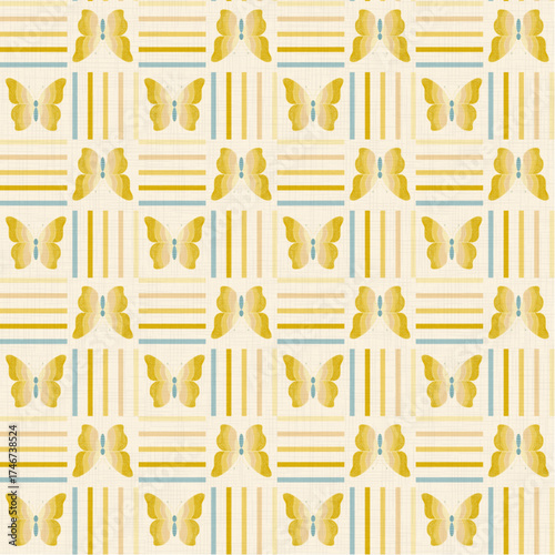 Repeatable smooth patterns with butterfly motifs and lines