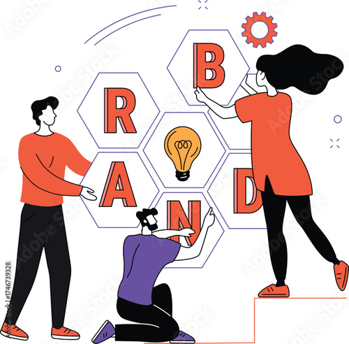 Branded workshop abstract concept vector illustration