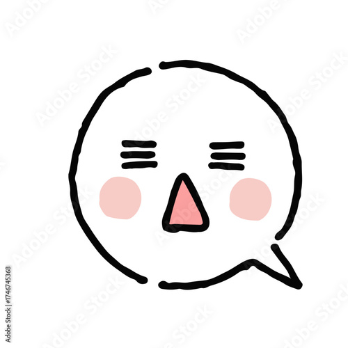 呆れ（嫌そうな顔）・手描き・白地ふきだし