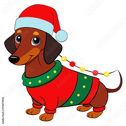 dog with santa hat