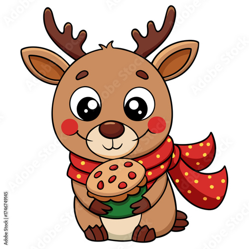 eindeer nibbling on a cookie