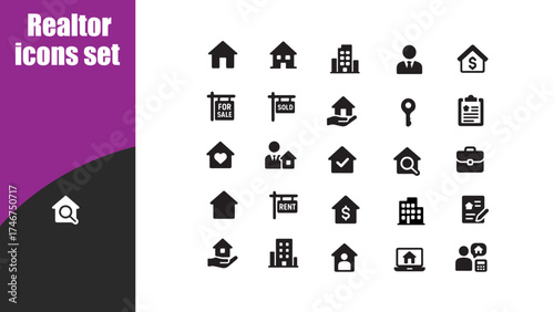 Realtor icons set