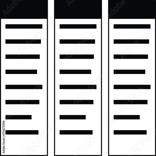 single icon simple with black and white line art productivity theme in the form of a kanban board or schedule