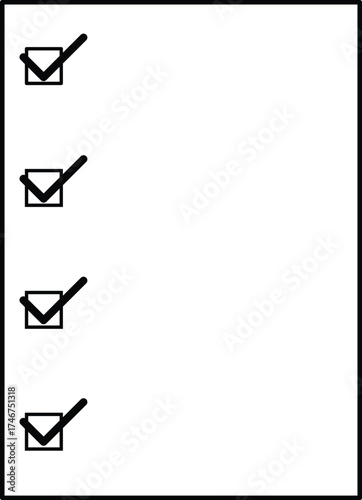 single icon simple with black and white line art productivity theme in the form of a to do list