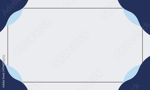 Elegant abstract background with smooth navy blue waves and soft shapes framing a clean white center. Ideal for presentations, invitations, or minimalist templates. Modern, stylish, and professional.
