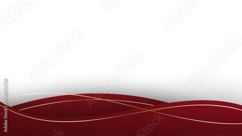 Red Gold Wave Abstract Shape Border and Corner Frame Vector Set Collection. Decorative Elements Corners, Borders, and Frame
