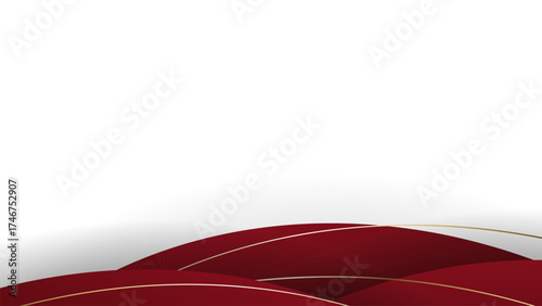 Red Gold Wave Abstract Shape Border and Corner Frame Vector Set Collection. Decorative Elements Corners, Borders, and Frame