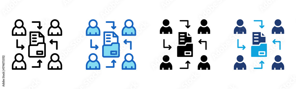 Fototapeta premium File Sharing icon Multi Style Vector Illustration