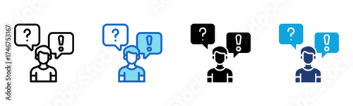 Question Answer icon Multi Style Vector Illustration