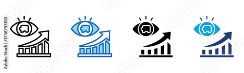 Strategic Vision icon Multi Style Vector Illustration