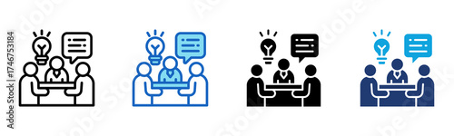 Idea Discussion icon Multi Style Vector Illustration