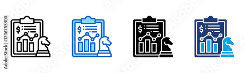 Business Strategy icon Multi Style Vector Illustration